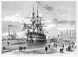 'Opening of the Graving Dock, Williamstown' (published 25 March 1874).