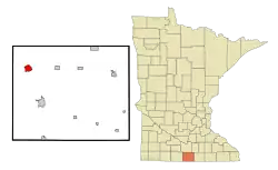 Location of Winnebago, Minnesota