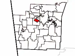 Farmington Township's location in Washington County
