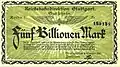 5 trillion (5 Billionen) marks, Stuttgart, 1923