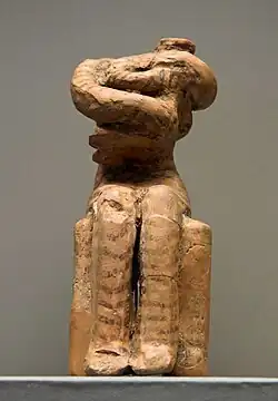 Female figurine of a woman holding a baby, Sesklo, Neolithic, 4,800–4,500 BCE