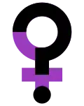 female symbol merged with a question mark