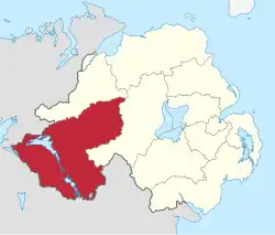 Fermanagh and Omagh shown within Northern Ireland
