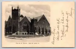 The First Methodist Episcopal Church seen on a 1908 postcard.