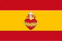 Spanish flag with the Sacred Heart used by Carlism