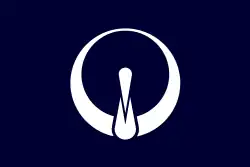 Flag of Tsurui, Hokkaido (stylized red-crowned crane)