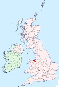 Flintshire shown within the United Kingdom