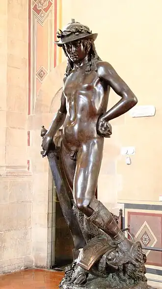 The bronze David (1440s?), Bargello Florence, h.158 cm