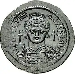 Silver coin of Justinian minted in Nicomedia.