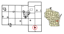 Location of Campbellsport in Fond du Lac County, Wisconsin.