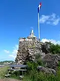 Fort summit, with French flag