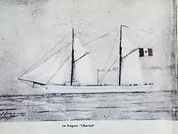 Mexican Navy gunboat Libertad in the 1870s