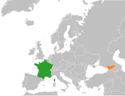 Map indicating locations of France and Georgia