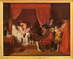 Ingres, Francois I receives the last breaths of Leonardo da Vinci