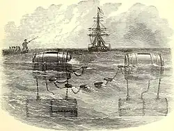 Floating barrels with cylinders under them