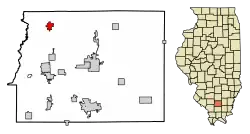 Location of Sesser in Franklin County, Illinois.