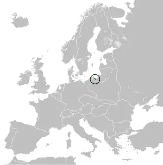 Location of the Free City of Danzig in Europe (1930)