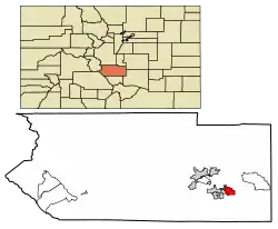 Location of the City of Florence in Fremont County, Colorado.
