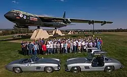 Gullwing group convention 2021 with B-52 plane and 300 SL cars
