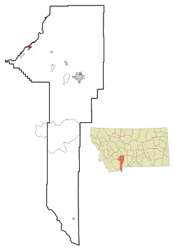 Location of Three Forks, Montana