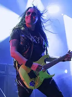 Heikkinen performing with Gamma Ray in 2024