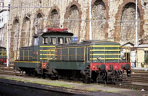 Italian electric locomotive E.321.111 (A-unit) coupled with E.322.111 (B-unit), Italy