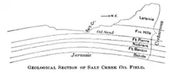 Geological section of Salt Creek Oil Field[13]