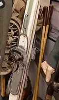 German snowshoes, skis with cable bindings and ski poles, Norway c. 1942[32]