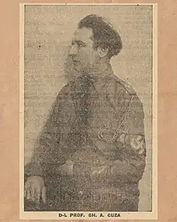 Gheorghe A. Cuza - A.C. Cuza's son wearing what appears to be a uniform of the National Christian Party (1935–1938).