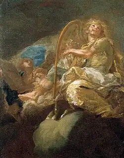 King David Playing the Harp, priv. col.