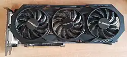 Nvidia GeForce GTX 970 'Windforce' edition. This particular model manufactured by Nvidia board-partner, Gigabyte.
