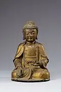Gilt-bronze Seated Amitabha Buddha. Joseon dynasty. h. 27.9 cm. National Museum of Korea.
