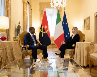 Italian Prime Minister Giorgia Meloni meets with Angolan President João Lourenço on May 24, 2024