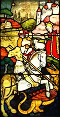 Stained glass St. Georg by Hans Acker, about 1440