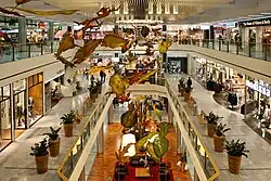The interior of the mall