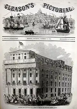 Issue for 18 October 1851, showing Gleason's Publishing Hall, Tremont Street, Boston
