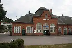 Station building seen from the railway