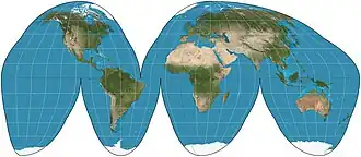 Image 5The Goode homolosine projection is a pseudocylindrical, equal-area, composite map projection used for world maps.