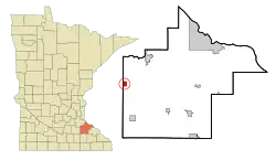 Location of Dennison, Minnesota