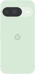 Diagram of a Pixel 9 smartphone in green.
