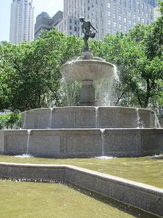 Grand Army Plaza (Manhattan) & Pulitzer Fountain, New York City, restored in 1990.