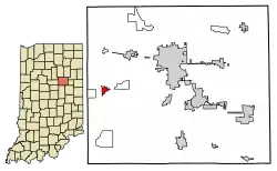 Location of Swayzee in Grant County, Indiana.