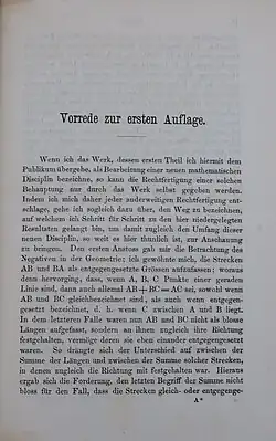 First page of "Die lineale Ausdehnungslehre"