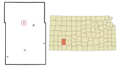 Location within Gray County and Kansas