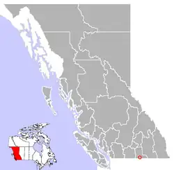 Location of Greenwood in British Columbia