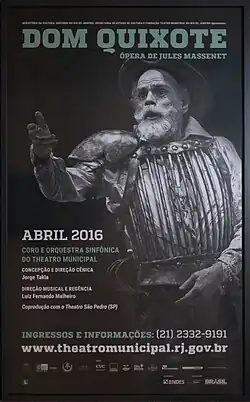 Gregory Reinhart in Don Quichotte by Massenet, a co-production with the Theatro Municipal in Rio de Janeiro, Brazil, 2016.