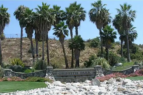 Welcome sign at Griffith Park's northeast entrance