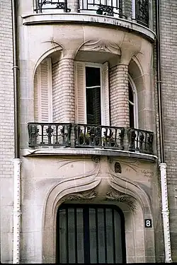 Detail of the rue Agar (then rue Moderne) apartments (1910–1912).