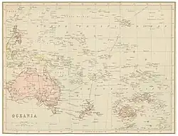 An 1883 Belgian map showing the Anson Archipelago