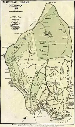 Map of Mackinac Island, MI, by Morgan H. Wright, E.M., Marquette, MI.[1]